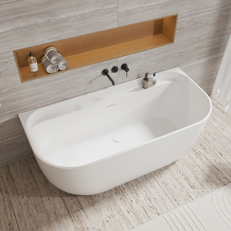 Baignoire semi-îlot Curve blanc mat 170 cm