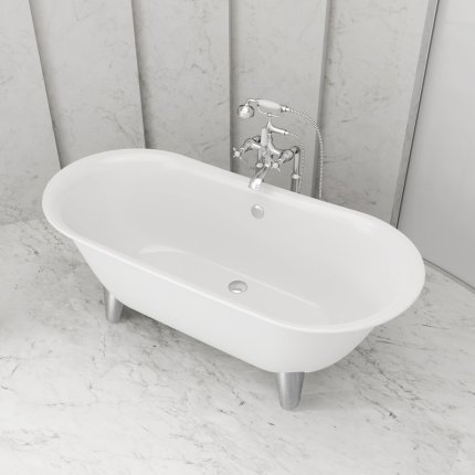 Baignoire sur pieds chrome Bijou 165 cm