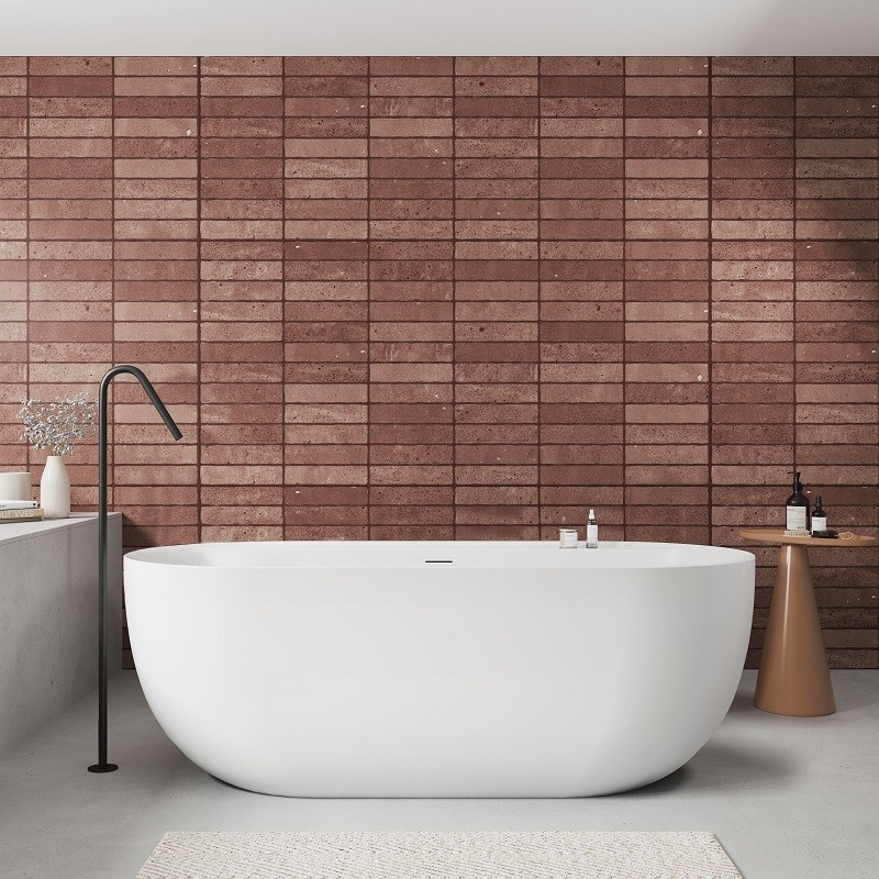 Baignoire îlot blanc brillant Acoda 170 cm