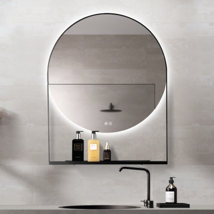 Miroir LED backstage noir mat 70 cm