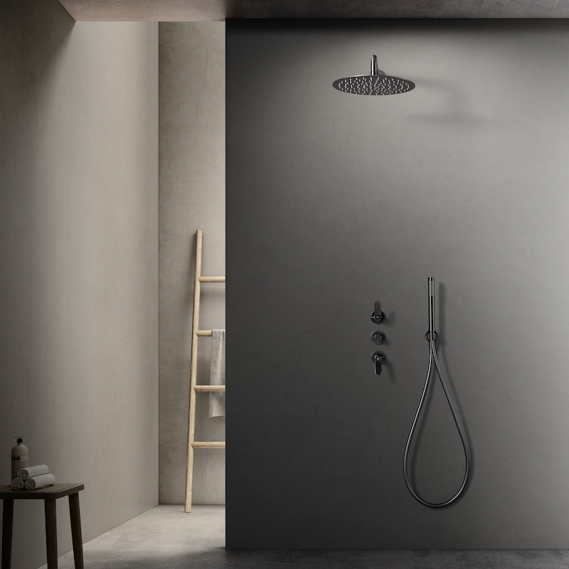 Kit de douche encastrable Titane Gun métal