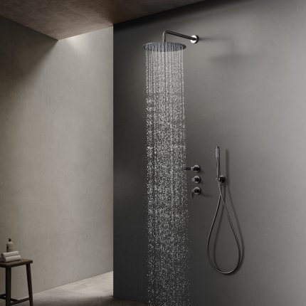 Kit de douche encastrable Titane Gun métal