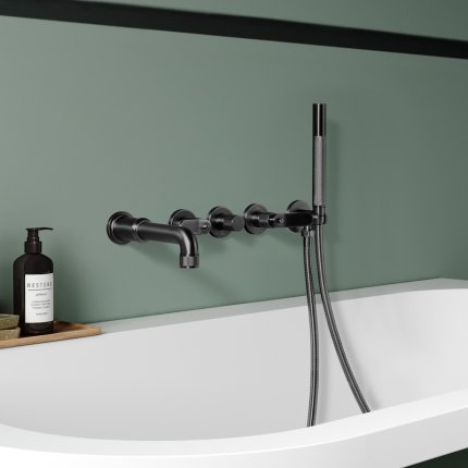 Mélangeur baignoire encastrable Titane Gun métal