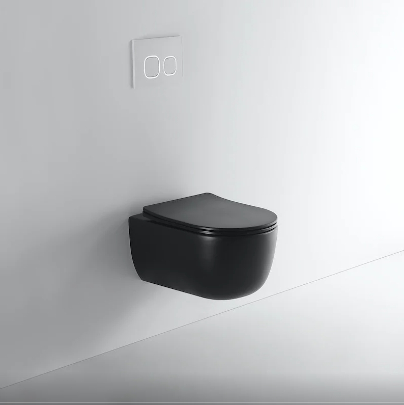 Pack WC suspendu O-Flush Voga noir mat