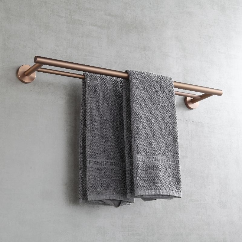 Double porte-serviettes bronze brossé