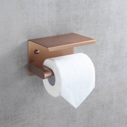 Dérouleur papier avec tablette bronze brossé