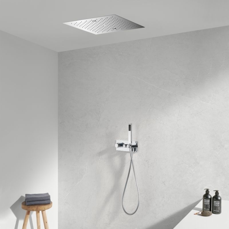 Kit de douche encastrable Smart Button ciel de pluie 43 cm