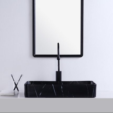 Vasque à poser effet marbre noir Marmo 60 cm