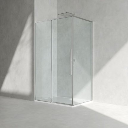 Porte de douche d'angle coulissante Slimline 120 et 140 cm