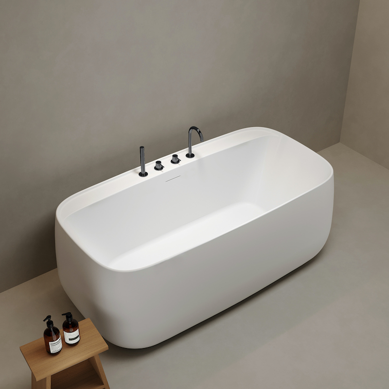 Baignoire Ivory blanc mat avec plage 156 cm