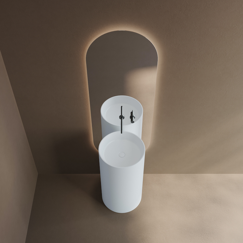 Lavabo colonne totem Rotondo Solid surface 45 cm