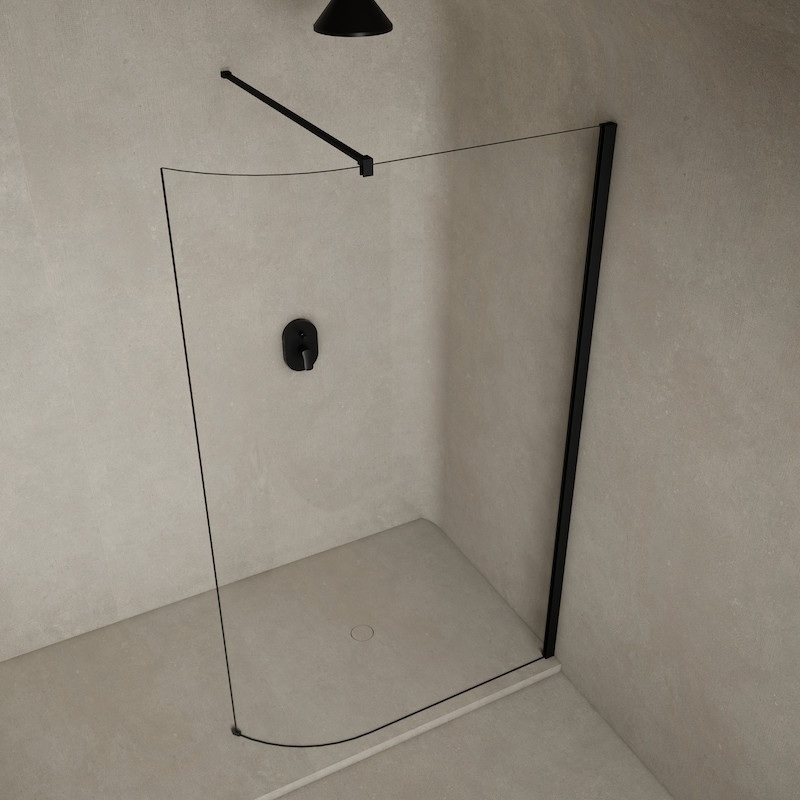 Paroi de douche fixe arrondie 100 cm et 120 cm
