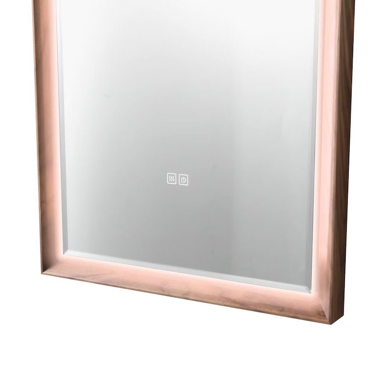 Miroir rétroéclairé bois noyer Tosca