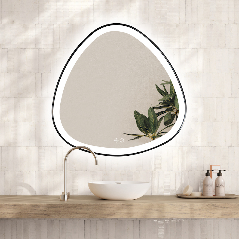 miroir forme goutte métal 80 cm 