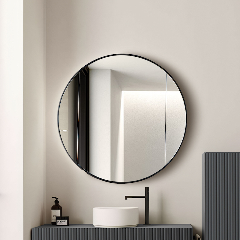 colonne miroir noir mat