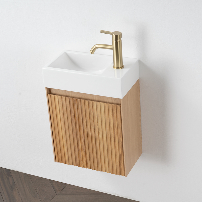 Diamond transparante opzetwastafel 40 cm