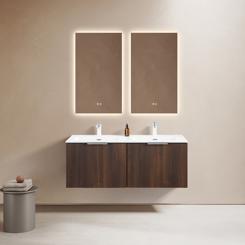 Meuble double 120 cm cannelé