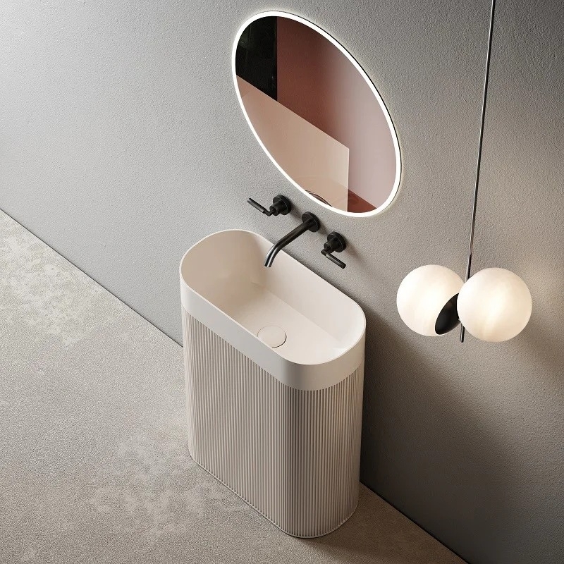 Lavabo Totem cannelé Sillage