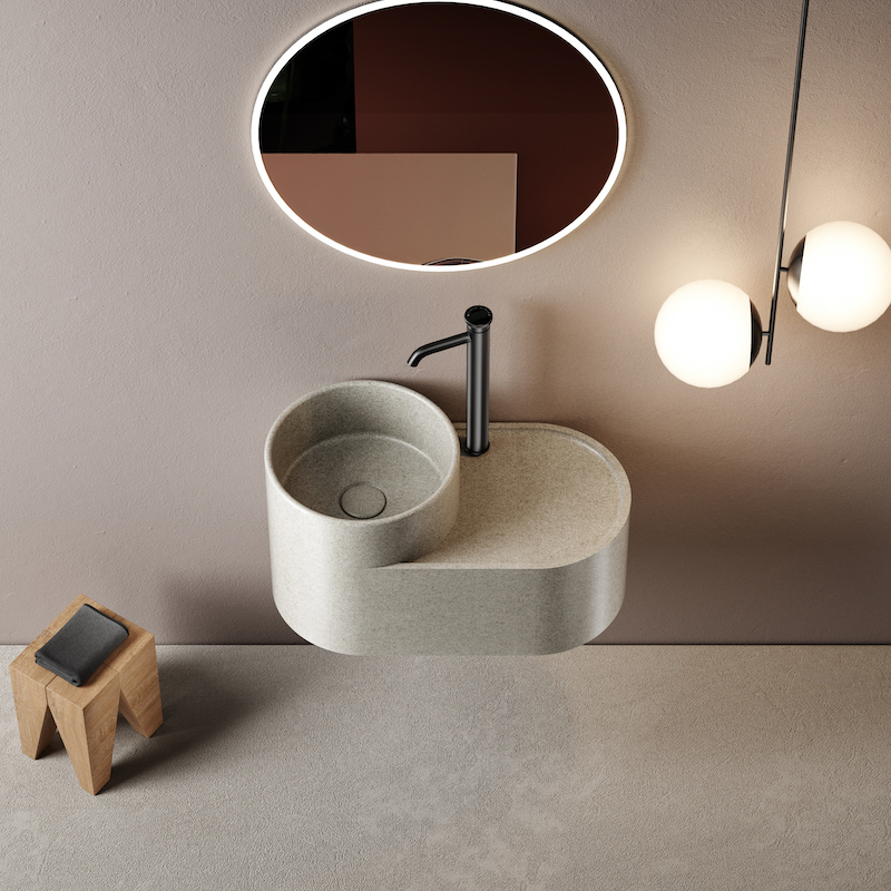 Vasque à suspendre beige Halo