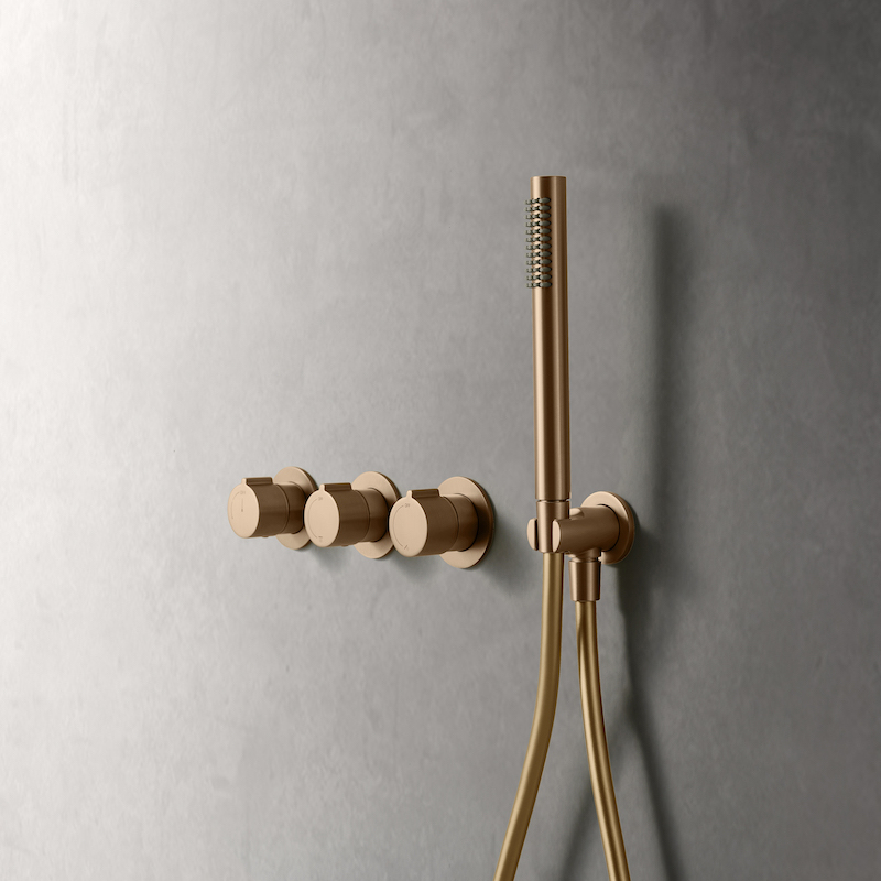 Vlakke gouden inbouwkraan 