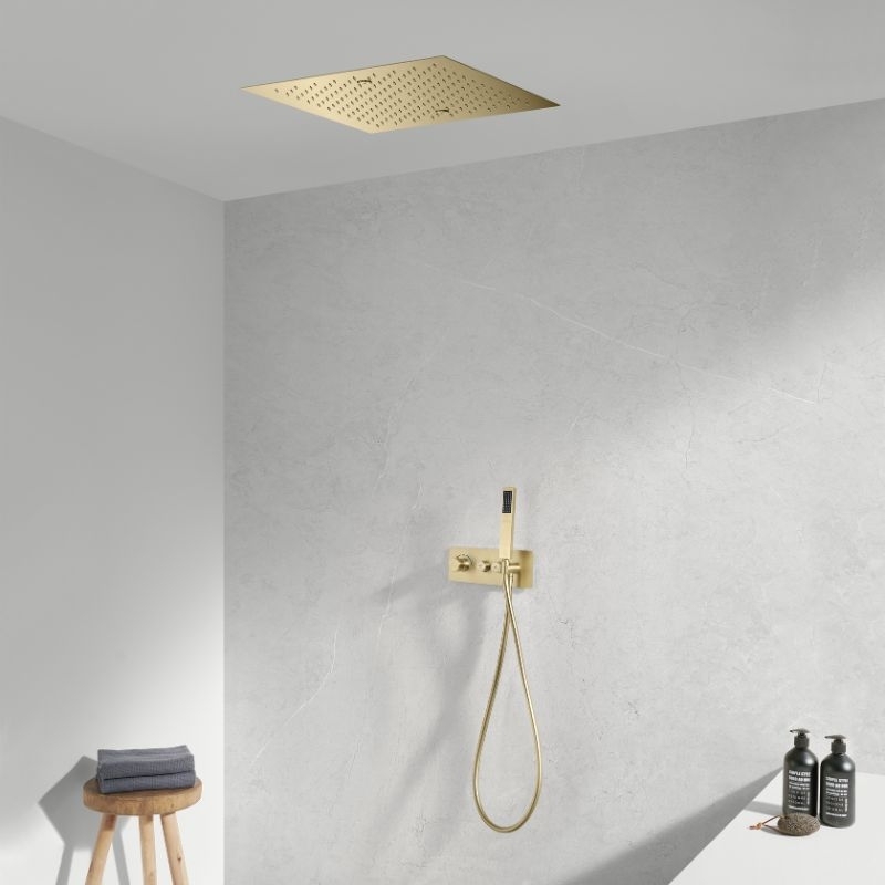 Kit de douche encastrable Smart Button ciel de pluie 43 cm