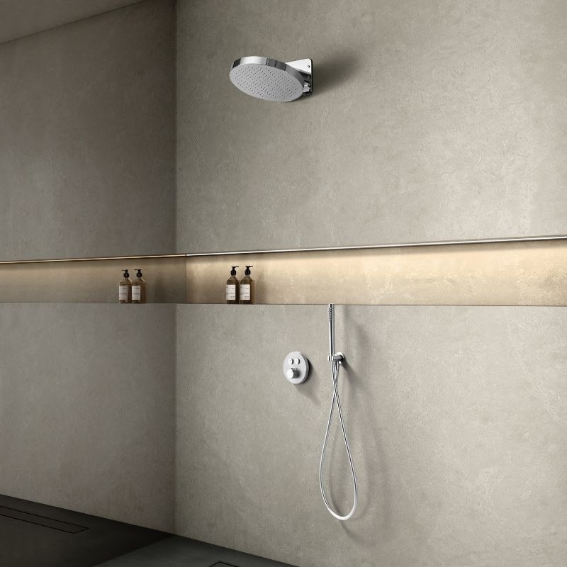 Kit de douche encastrable Push avec plafond pluie RainShower Chrome