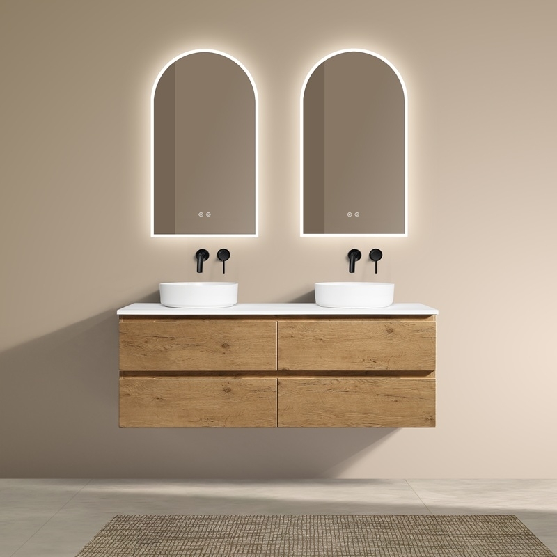 Meuble de salle de bain suspendu 140 cm 