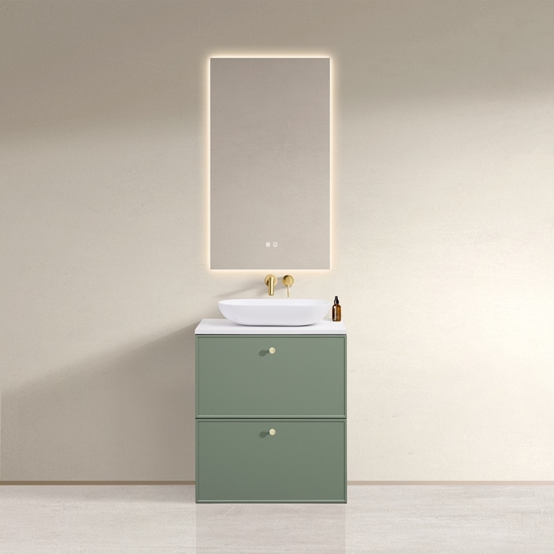 Meuble feety sauge 70 cm plan blanc