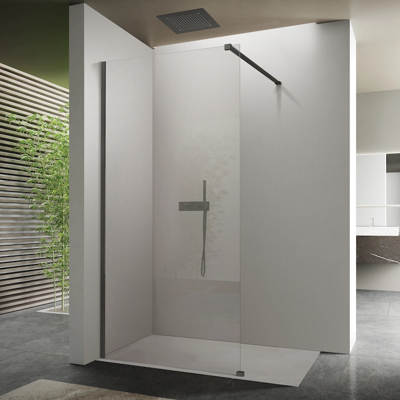 Paroi Douche Walk In 80 Cm – Verre Transparent Traité Anti-calcaire – Montage Gauche/droite – Made In Italy