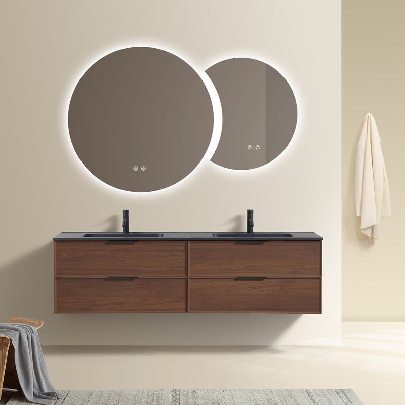 Meuble salle de bain Borda noyer