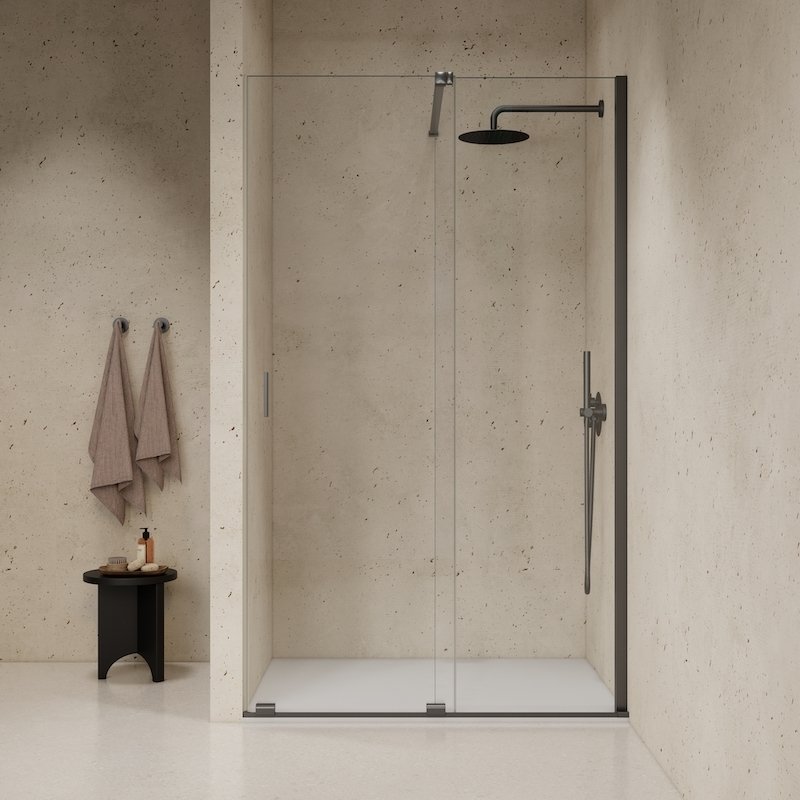 Paroi de douche Ingenia entre 2 murs gun metal