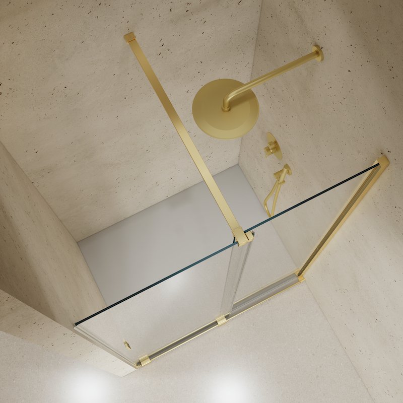 Paroi de douche entre 2 murs Ingenia or brossé