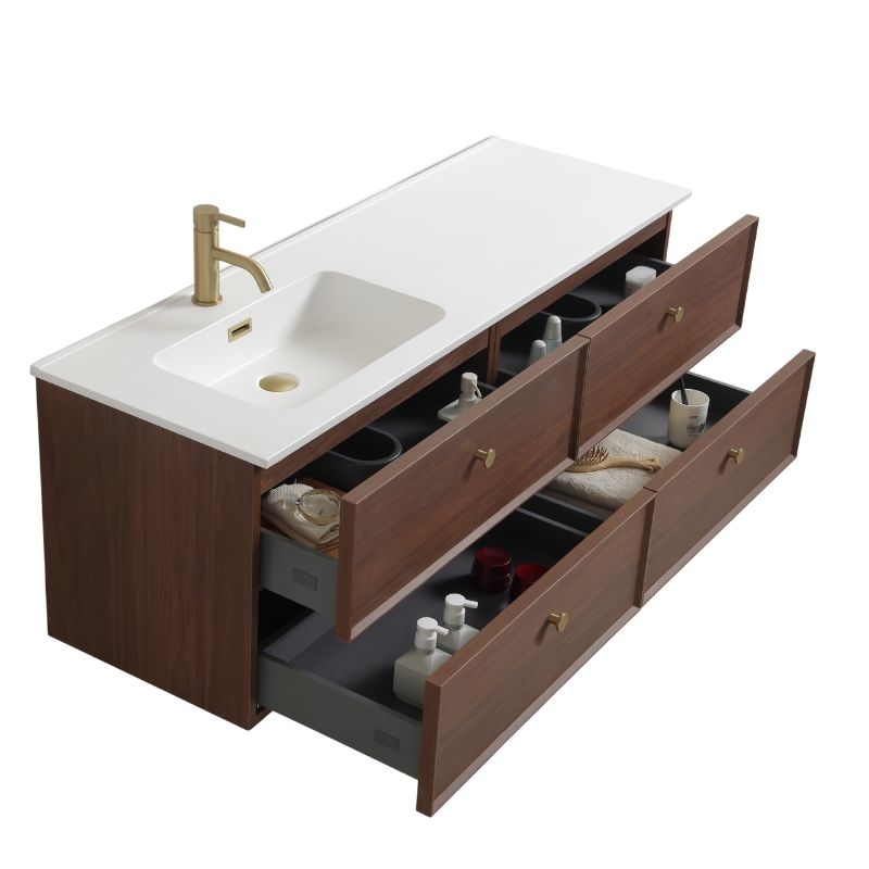 Meuble noyer vasque Borda 140cm