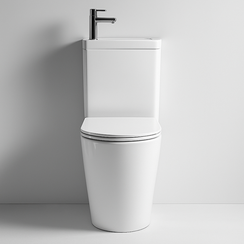 Staande toiletset met geïntegreerde fontein Uniqo