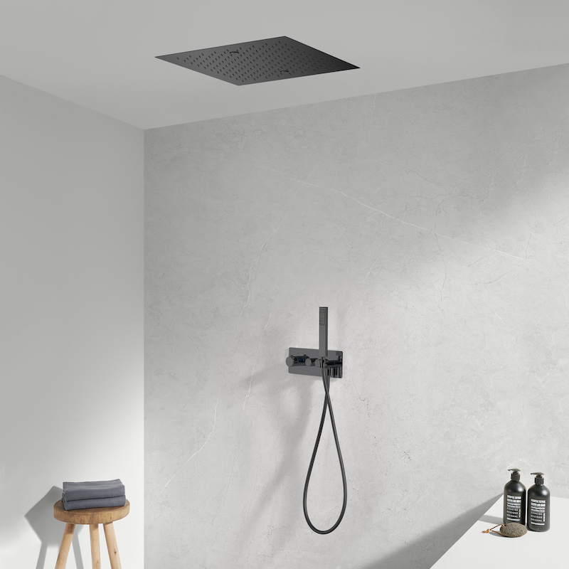 Gouden ronde gecanneleerde douchewand