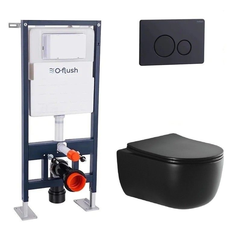 O-Flush Voga matzwart wandclosetpakket