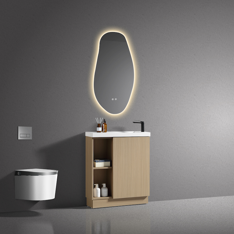 Vaste hoekdouchewand in mat wit