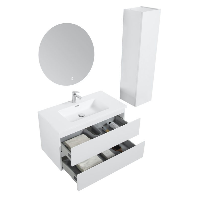 Matwitte wandwastafel