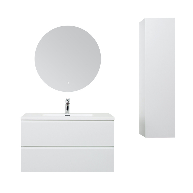 100 cm matwitte wastafel