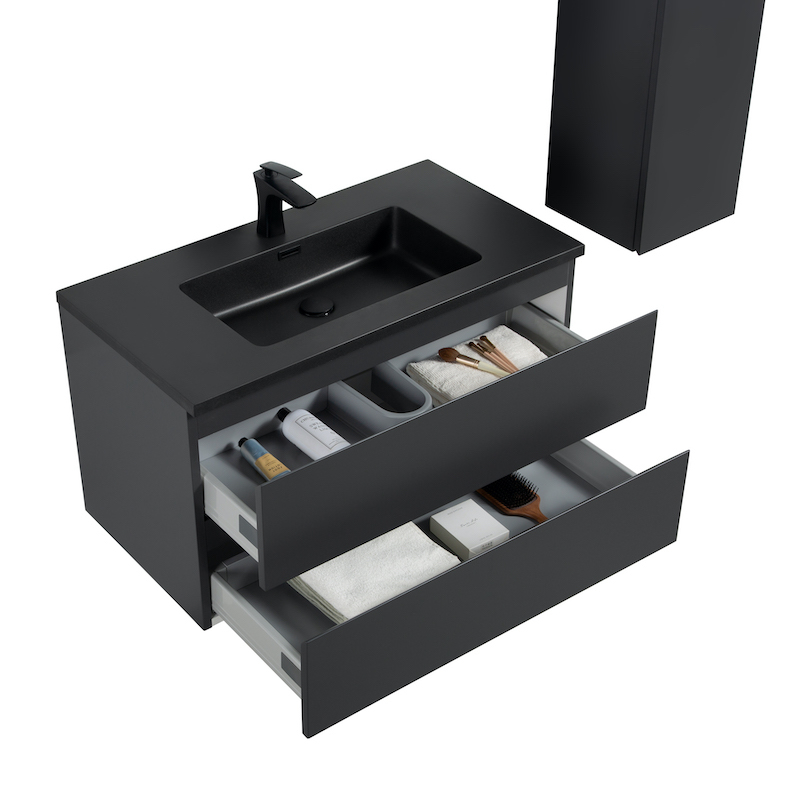 Yuno mat witte rechthoekige half-inbouw wastafel