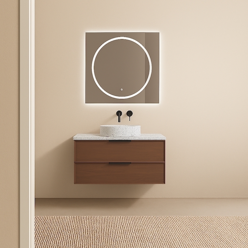 Borda 90 noyer terrazzo mix poignée noire