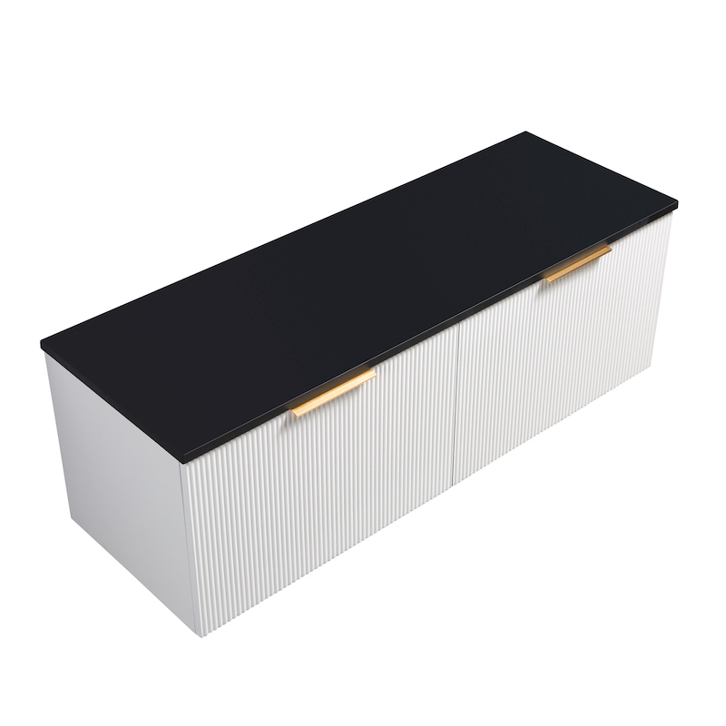 Meuble double 140 cm blanc mat