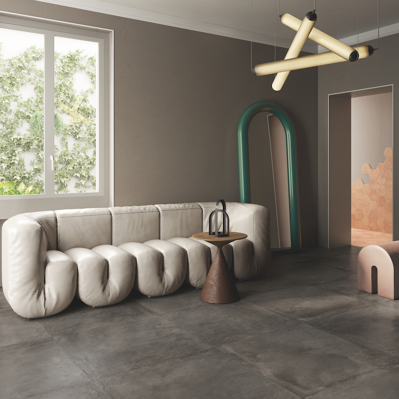 Carrelage Forme antracite & Esagona rosato