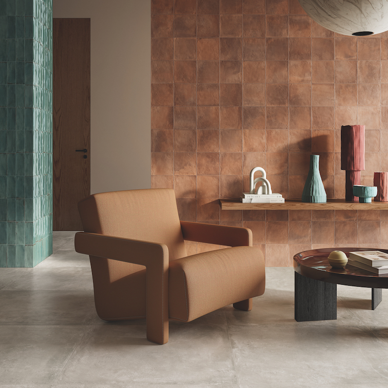 Carrelage Forme cenere & terracotta