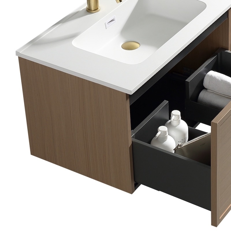 Meuble Modular petit avec vasque tiroir ouvert