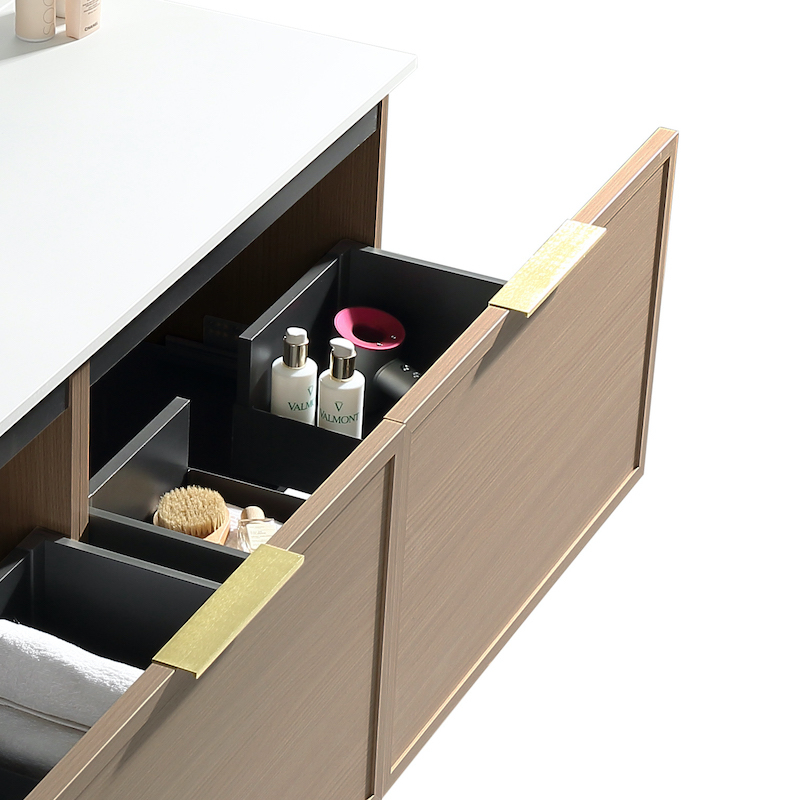 Meuble Modular chêne tiroirs ouverts