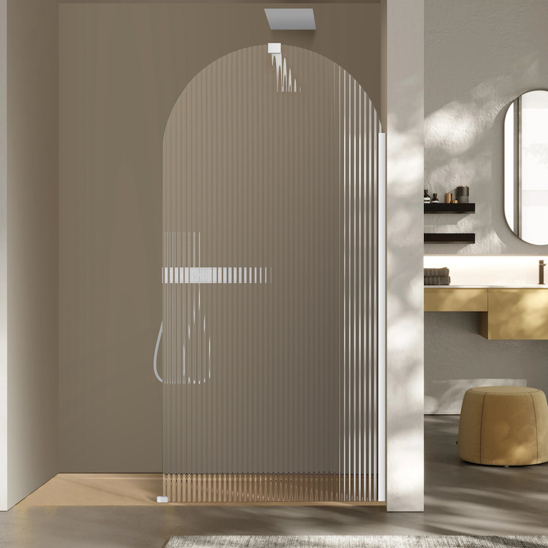 Paroi de douche cannelé blanc mat