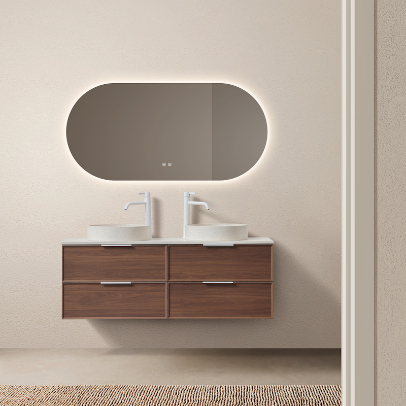 Borda 140 cm beige grosso poignée blanche