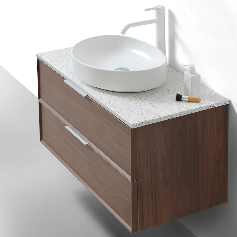 Borda 90 cm terrazzo Mix poignée blanche