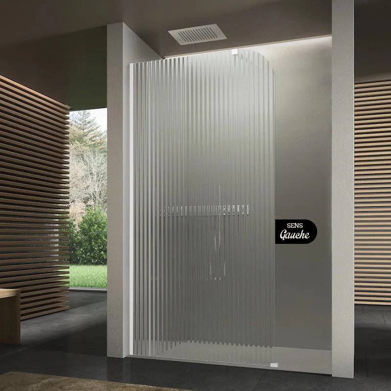 Paroi de douche cannelé blanc mat